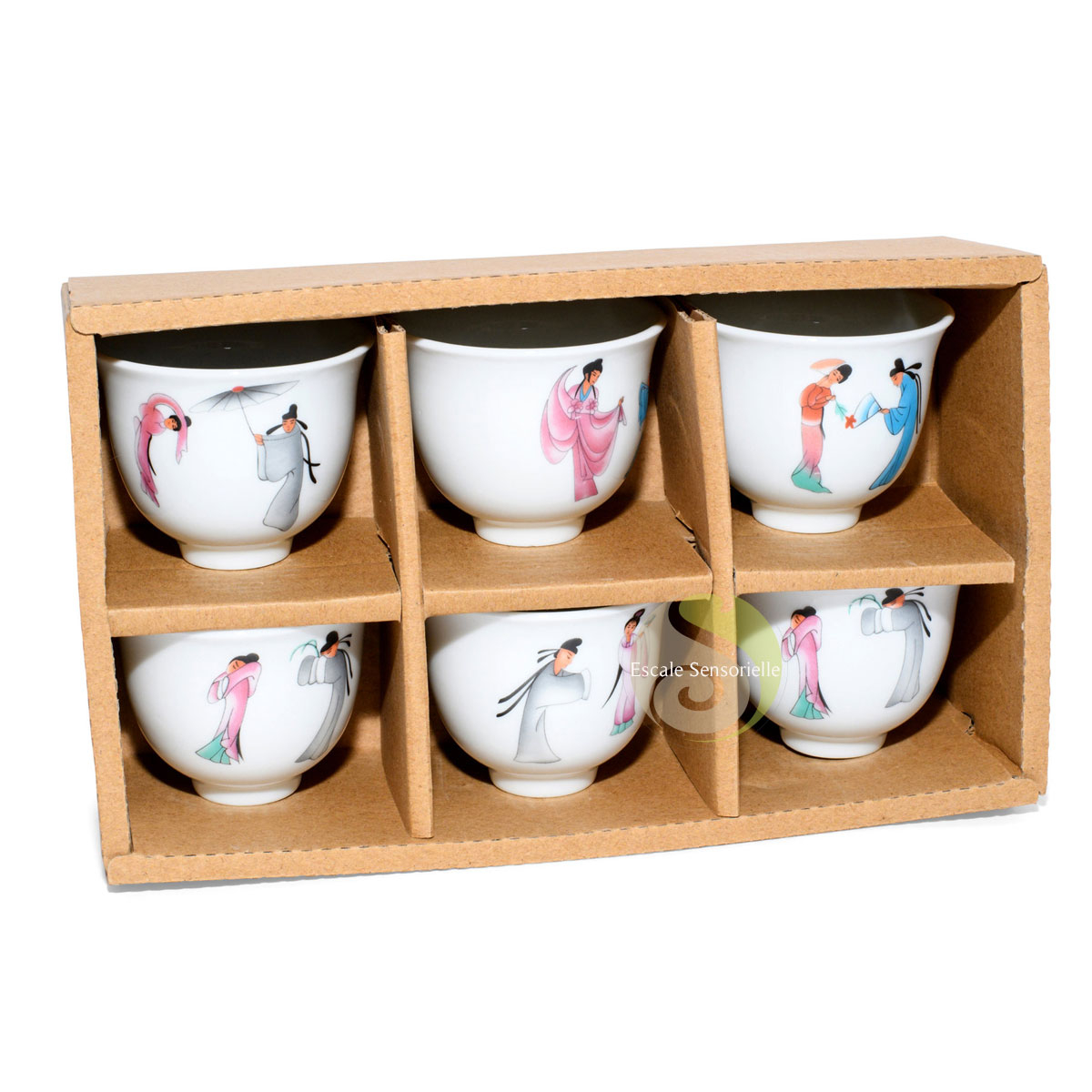 Tasses geisha 50ml coffret 6 pièces thé infusion