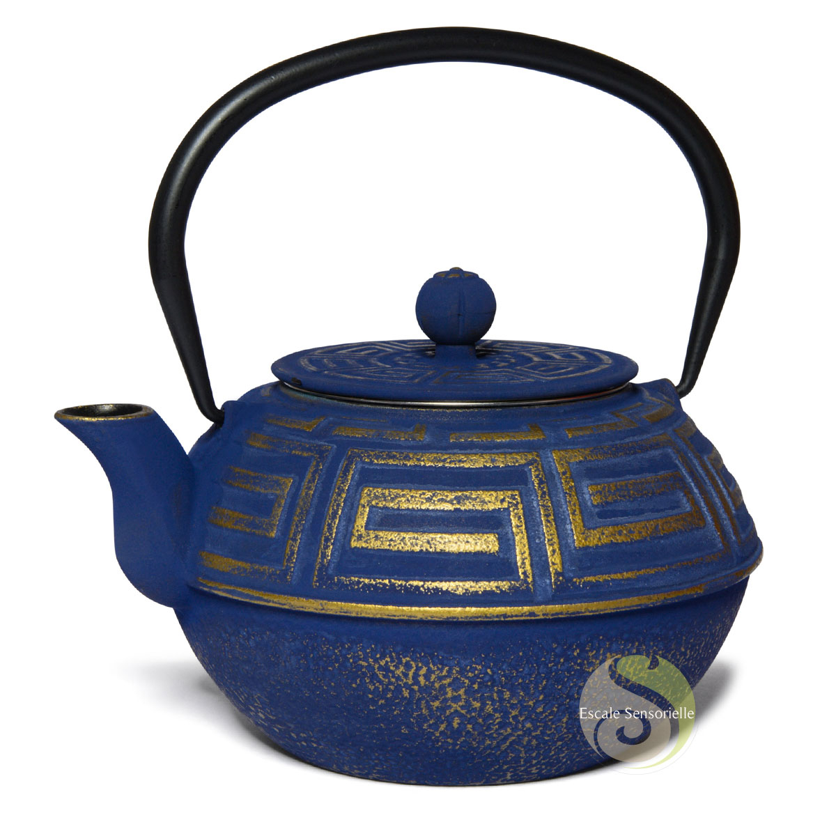 Théière fonte tetsubin Kazu bleu nuit et or 1200ml intérieur émaillée achat vente