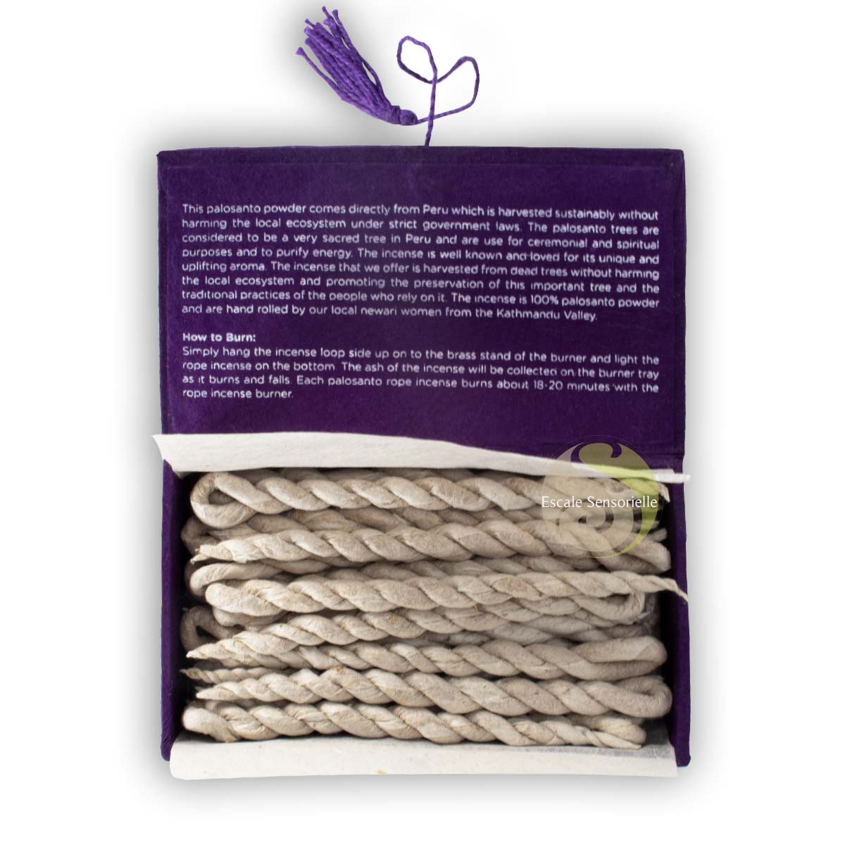 Tresse tibétaine palo santo du Pérou en coffret cadeau