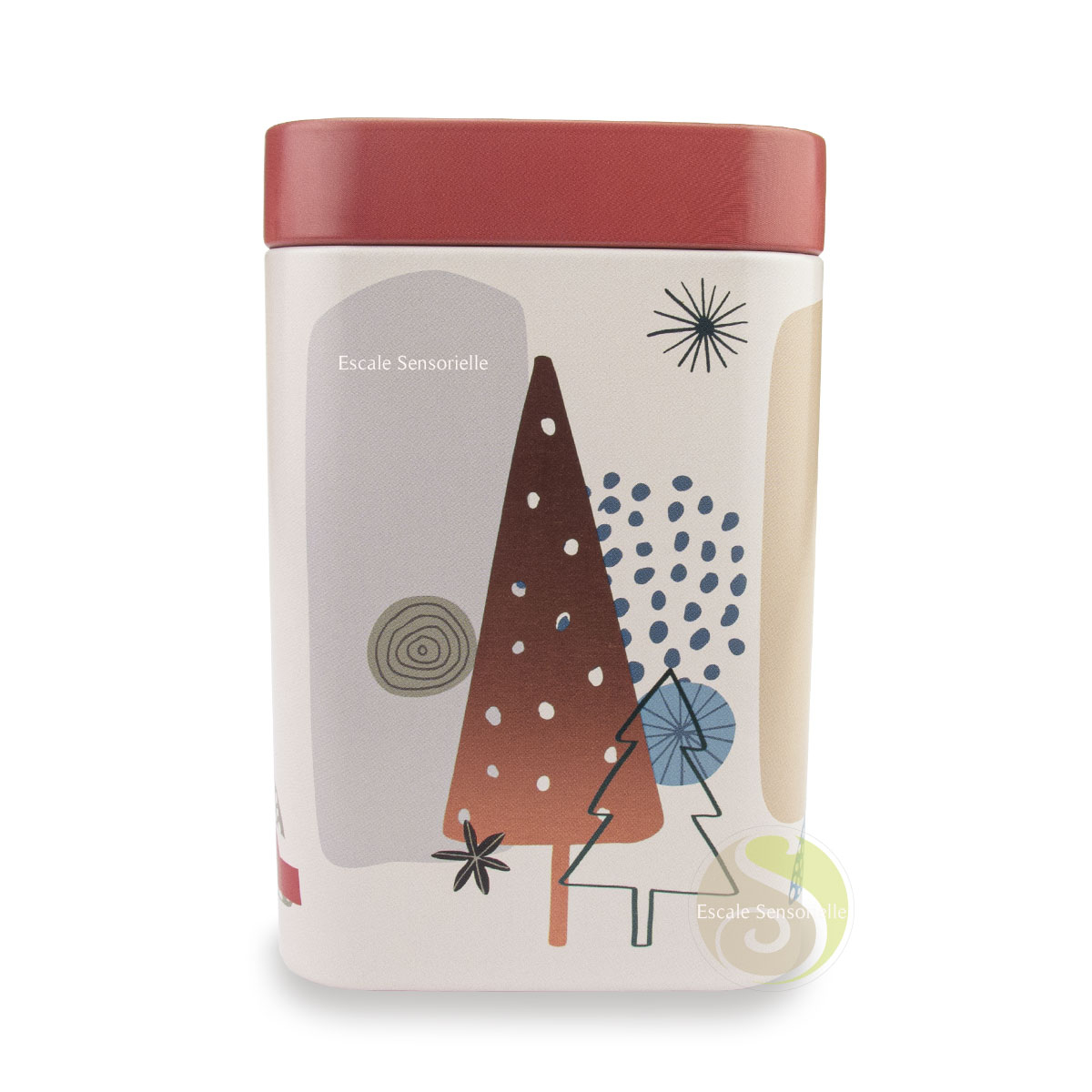 Boite déco hiver Eigenart à thé ou tisane winter trees green conservation optimale