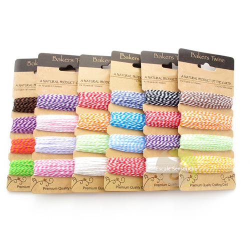 Création bracelet fil coton naturel 4 couleurs collier scrapbooking