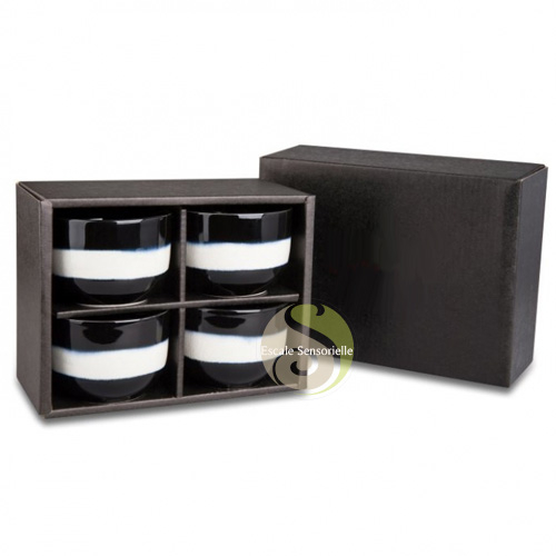Coffret cadeau tasses céramiques noires et blanches