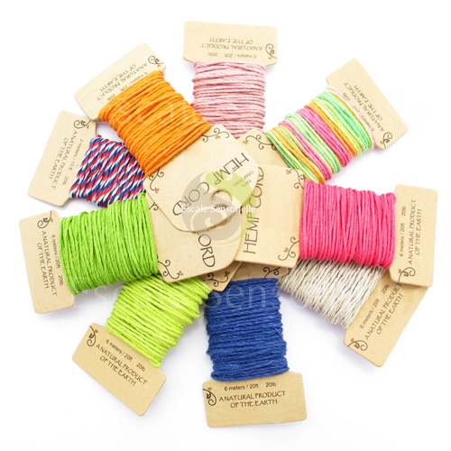 Cordon chanvre naturel coloré confection bijoux fantaisies collier bracelet