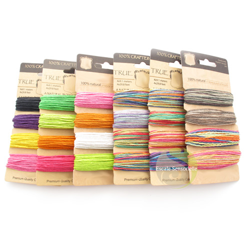 Accessoire chanvre naturel bobine multi couleur bijoux fantaisies