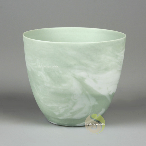 Photophore céramique marbré vert & blanc Escale Sensorielle 