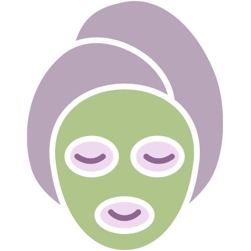 Icon visage avec argile verte