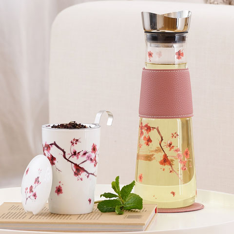 Tisanière cherry blossom et carafe eve fleurs de cerisier