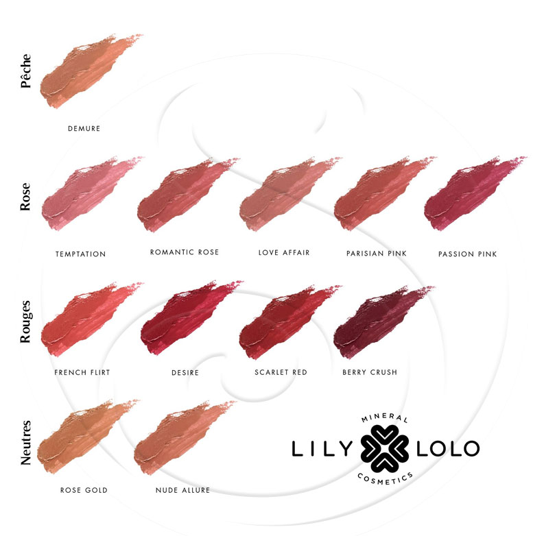 Nuancier Lily Lolo rouge à lèvres