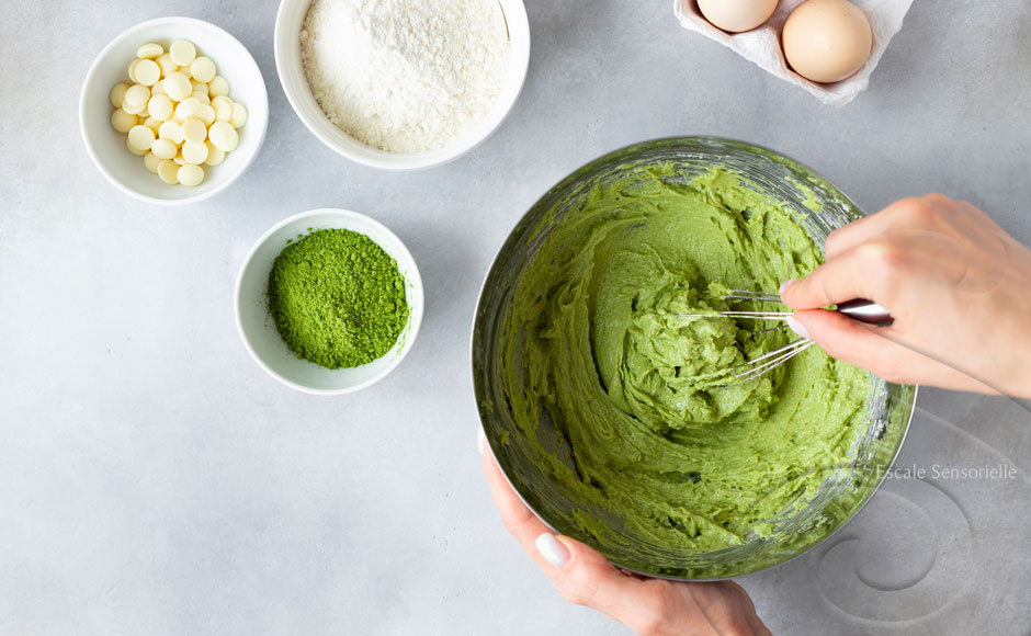 Préparation mélange cookie matcha