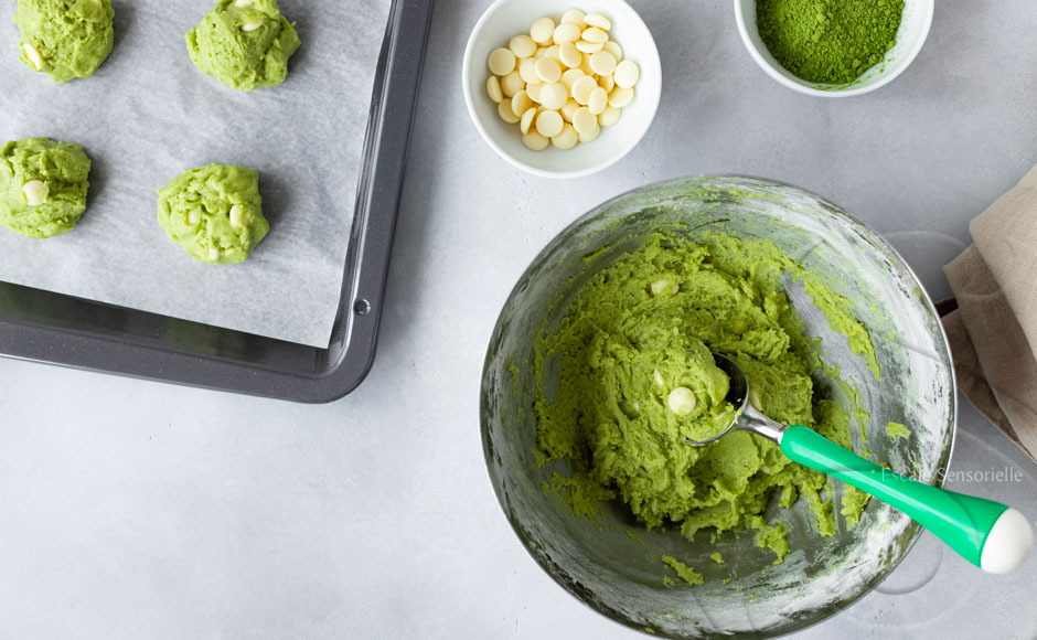 Fabrication cookie chocolat matcha